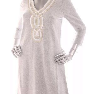 Gray w/ Gold Piping Lilly Pulitzer Dress Size L